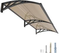 Couverture en polycarbonate pour porte d'entrée, dimensions 100 x 200 cm, avec protection UV contre la pluie et la neige