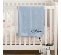Couverture en tricot de coton personnalisée, doux au toucher, tissu respirant, conception légère et fine, broderie personnalisable, plusieurs couleurs disponibles. Convient pour une couverture de sies