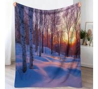 Couverture Enfant Plaid Polaire 180 x 200 cm | Douillette Nature, Rayons De Soleil dans La Forêt Adapté Toutes Saisons, Cadeau pou Garçons et Filles, Noël Anniversaire Pâques