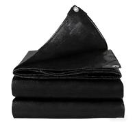 Couverture Étanche 130 x 220 cm Anti-UV, avec Œillets, Résistante Aux Intempéries et Aux Déchirures, Imperméable et Résistante Bâche Multifonctions pour Exterieur, Jardin, Noir