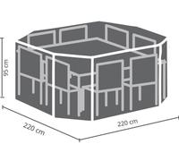 Velleman - Perel Housse D'extérieur Pour Ensemble De Jardin, Gris, Octogonal, 220 Cm X 220 Cm X 95 Cm