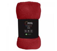 Couverture flanelle 180x220 cm CALIN rouge, par Soleil d'Ocre