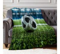 Couverture Flanelle Gros Plan sur Un Match de Football 220 x 240 cm Plaid Doux et Confortable en Microfibre pour Canapé Salon Chambre