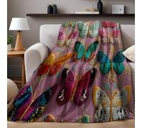 Couverture Flanelle Papillon Abstrait 150 x 200 cm Plaid Canapé Grande Taille Doux et Chaud Jeté de Canapé en Microfibre