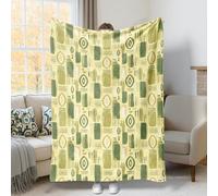 Couverture géométrique moderne contemporaine rectangulaire en forme de losange, vert automne, couverture en peluche légère et compacte pour canapé, lit, salon, bureau, 152,4 x 203,2 cm