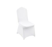 Housses chaise mariage 50pcs blanches, sans bras, polyester/élasthanne, décoration