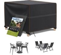 Couverture imperméable et coupe-vent pour meubles de jardin - Housse de protection pour tables de jardin carrées, 125 x 125 cm, avec sac de rangement