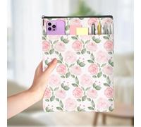 Couverture imperméable pour les amateurs de livres à motif floral aquarelle avec fermeture éclair et poche avant pour femme, patron, amitié, patron, journée
