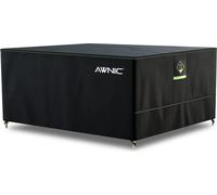 Couverture imperméable pour meubles de jardin - résistant à l'hiver - 420D Oxford - avec crochet - technologie AlicanTex - coupe-vent - anti-UV - nappe pour le jardin - rectangulaire noir - 210x120x71