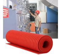 Couverture Isolante Haute Tension Tapis Isolant Électrique En Caoutchouc Grand Format, Tapis De Protection Contre Les Chocs Électriques Pour Espace De Travail, Tapis De Sol De(Red,LXT 2mx6mm)