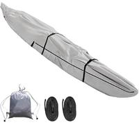 Couverture Kayak UV 420D Housse De Protection Kayak Housse Canoë Professional Waterproof Anti-PoussièRe Housse pour Canoe Kayak Housse Pagaie Kayak Housses pour Bateaux(Gray,10FT)