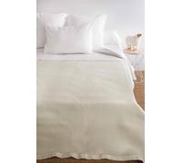 Couverture Laine Naturel blanchi 180 x 240 cm - POYET MOTTE - Gamme Aubisque - Made in France, Blanc