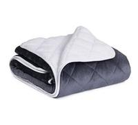 Couverture lestée 150x200 CM CELESTE biface polaire gris et blanc 7 kg