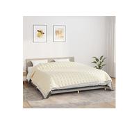 vidaXL Couverture Lestée, Couette Lestée Adulte, Couverture Pondérée avec Boucles, Couverture Lourde, Crème Clair 220x260 cm 15 kg Tissu Crème G