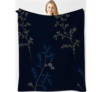 Couverture Lestée Douillette 150x200 cm Feuilles Bleues, MQ99 | Ultra-douce Lestée en Flanelle, pour Adolescents et Adultes, Jeté de Canapé à Entretien, pour Chambre et Canape Lit