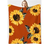 Couverture Lestée en Flanelle Douce 240x260 cm Fleurs Jaunes, MQ150 | Couverture Polaire Imprimée 3D, 2 Personnes Idéale pour le Camping, Idée Cadeau Parfaite pour Anniversaires et Fêtes