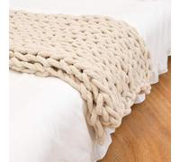 Couverture lestée en tricot chenille épais pour plus de confort, couverture en laine tricotée confortable pour lit, canapé et décoration d'intérieur