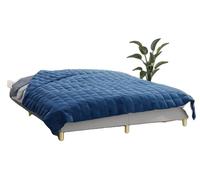 Couverture lestée, tissu en microfibre, aide à la relaxation, bleu