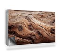 Couverture Magnétique 100x60 cm Cache Radiateur Facile à Installer Anti-poussière Tapis Design pour Radiateurs Protège et Décore - Structure en Bois Brut foncé