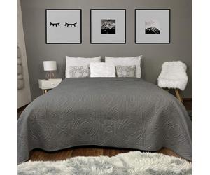 Couverture matelassée et housse de canapé gris foncé 240cmx260cm XXL