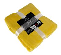 Couverture Microfibre Flanelle Couverture câlin Couverture jeté de lit 150x200 cm Jaune