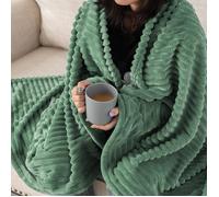 Couverture Plaid Canape Polaire Douce Flanelle Jeté de Canape Doux pour Chambre Sofa lit Fauteuil 150x200cm, Vert Clair