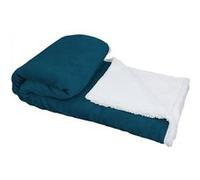 Couverture, plaid polaire 150 x 200 cm en flanelle et sherpa ultra doux - Bleu - Vivezen