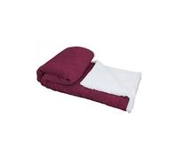 Couverture, plaid polaire 150 x 200 cm en flanelle et sherpa ultra doux - Prune