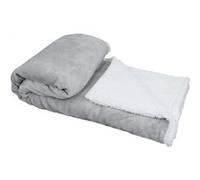 Couverture, plaid polaire 220 x 240 cm en flanelle et sherpa ultra doux - Gris - Vivezen