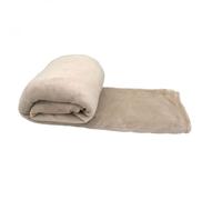 Vivezen Plaid polaire 220 x 240 cm en flanelle ultra doux Beige