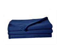 Couverture Plaid Polaire - LINANDELLE - SECURE - Anti-feu - 320g - 220x240 cm - Bleu marine