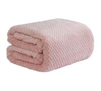 Couverture Plaid Polaire pour Canapé Lit Voyage en Plein Air Couverture Moelleuse et Duveteuse pour Toute Saison Rose 150x200cm