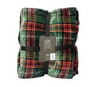 Couverture polaire 150 x 200 cm, motif tartan écossais, couleur vert et rouge - Kaemingk
