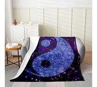 Couverture Polaire 180x200 cm Thème Yin Yang, Plaid Polaire Thème Yin Yang Flanelle 2 Personnes, 3D Imprimée Couvertures et Plaids Doux et Chaud for Canape Lit