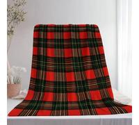 Couverture Polaire 180x220 cm Carreaux Flanelle Plaid Écossais Rouge, Couverture lit 2 Personnes, Plaid Doux et Chaud pour Jeté de Canapé et Lit A-5999