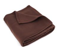 Couverture polaire 180x220 cm Isba marron Chocolat 100% Polyester 320 g/m2 traité non-feu