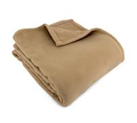 Couverture polaire 240x260 cm 100% Polyester 350 g/m2 TEDDY Marron Sable
