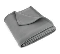 Couverture polaire 240x260 cm Isba gris Acier 100% Polyester 320 g/m2 traité non-feu