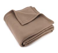 Couverture polaire 240x260 cm Isba marron Taupe 100% Polyester 320 g/m2 traité non-feu