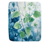 Couverture Polaire Belles Feuilles Colorées Aquarelle Feuilles D'Anime M | Couverture en Peluche Confort Plaid Canape Pour canapé