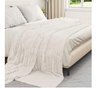 Couverture polaire crème VIDAXL 240 x 220 cm - Plaid doux et léger