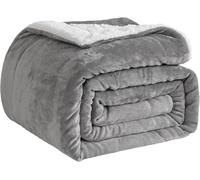 Couverture polaire - Douce comme du sherpa - Pour canapé et lit - Microfibre ultra-douce - 150 x 200 cm - Gris
