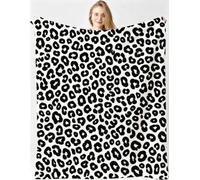 Couverture Polaire Douillette 150x200 cm Motif Léopard Noir, ZQ1983 | Ultra-douce Lestée en Flanelle, pour Adolescents et Adultes, Jeté de Canapé à Entretien, pour Chambre et Canape Lit
