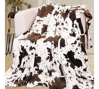 Couverture Polaire en Flanelle Douce et Chaude à imprimé Vache pour canapé, lit, décoration d'intérieur, Cadeau de Vache, Taille 127 x 152,4 cm