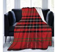Couverture polaire en micro polaire ultra douce et légère pour toutes saisons et salon, motif tartan écossais, rouge, 152,4 x 127 cm
