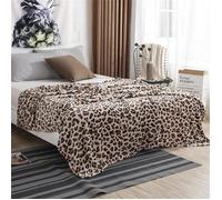 Couverture Polaire Flanelle Imprimé Léopard Plaid Polaire 150 x 200 cm, Jete de Canapé Couverture Lit 2 Personnes multic COUVERTURE
