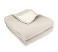 Couverture polaire luxe 180x220 cm 100% polyester 430 g/m2 NARVIK Galet/Naturel