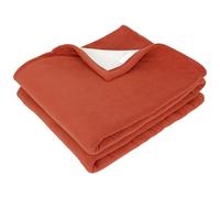 Couverture polaire luxe 180x220 cm NARVIK Gingembre/Naturel