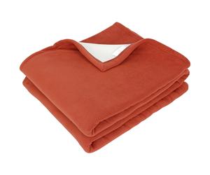Couverture polaire luxe 180x220 cm NARVIK Gingembre/Naturel