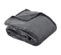 Couverture polaire microvelours 180x220 cm VELVET Gris Acier